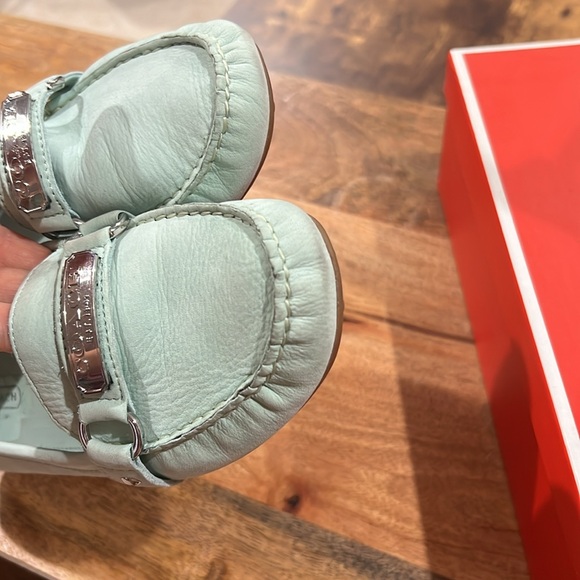 Coach Felisha Nubuck Chalk Flat Loafer Mint 10 - Picture 7 of 8